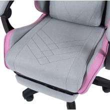 SILLA GAMER MARS GAMING MGCXFSPK FABRIC RECLINABLE REPOSAPIES EXTENSIBLE DISEÃO TEXTIL ROSA PLATA