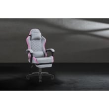 SILLA GAMER MARS GAMING MGCXFSPK FABRIC RECLINABLE REPOSAPIES EXTENSIBLE DISEÃO TEXTIL ROSA PLATA