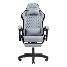 SILLA GAMER MARS GAMING MGCXFSB FABRIC RECLINABLE REPOSAPIES EXTENSIBLE DISEÃO TEXTIL NEGRO PLATA