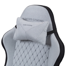 SILLA GAMER MARS GAMING MGCXFSB FABRIC RECLINABLE REPOSAPIES EXTENSIBLE DISEÃO TEXTIL NEGRO PLATA