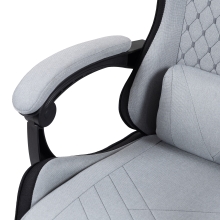 SILLA GAMER MARS GAMING MGCXFSB FABRIC RECLINABLE REPOSAPIES EXTENSIBLE DISEÃO TEXTIL NEGRO PLATA