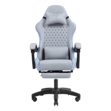 SILLA GAMER MARS GAMING MGCXFSBL FABRIC RECLINABLE REPOSAPIES EXTENSIBLE DISEÃO TEXTIL AZUL PLATA