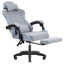 SILLA GAMER MARS GAMING MGCXFSBL FABRIC RECLINABLE REPOSAPIES EXTENSIBLE DISEÃO TEXTIL AZUL PLATA