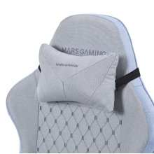 SILLA GAMER MARS GAMING MGCXFSBL FABRIC RECLINABLE REPOSAPIES EXTENSIBLE DISEÃO TEXTIL AZUL PLATA