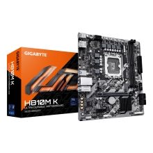 GIGABYTE H810M K Placa Base  Procesadores Intel Core Ultra (Serie 2), VRM de 3+1+2 fases, hasta 6400 MHz DDR5, 1 x M.2 PCIe 4.0, LAN 1 GbE, USB 3.2 Gen 1