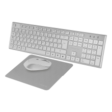 TECLADO RATON Y ALFOMBRILLA INALAMBRICO TACENS ZENITH LOW PROFILE TECLA COPILOT 3200DPI BLANCO