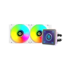 SISTEMA DE REFRIGERACION LIQUIDA MARS GAMING MLVISIONPRO240 BLANCO 2x120mm ARGB TPD 500W LCD