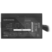 FUENTE DE ALIMENTACION MARS GAMING MPIII550P EFIC. 85% AI-RPM APFC DIGITAL FBD 120mm NEGRO