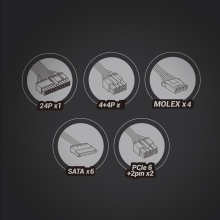 FUENTE DE ALIMENTACION MARS GAMING MPIII 750W, EFICIENCIA 85% PFC ACTIVO VENT 12x12 14db WHITE