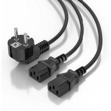 Cable Alimentación doble CPU Aisens  CEE7 Macho - 2x C13 Hembra/ 1.8m/ Negro