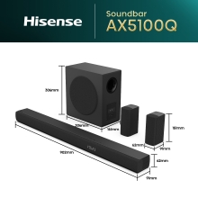 BARRA DE SONIDO HISENSE AX5100Q 5.1 580W DOLBYATMOS BT