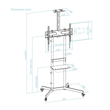 TooQ NEFERTITI Soporte de suelo con Ruedas para pantallas de 37-70, Negro