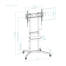 TooQ KEFRÉN Soporte de suelo con Ruedas para pantallas de 37-70, Negro