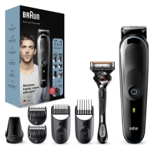 CORTAPELO BRAUN MGK5345 4 CABEZALES REGULABLE RECARGABLE PARA CABELLO Y BARBA + GILLETTE