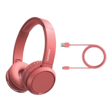 Philips 4000 series TAH4205RD/00 auricular y casco Auriculares Inalámbrico Diadema Llamadas/Música USB Tipo C Bluetooth Rojo
