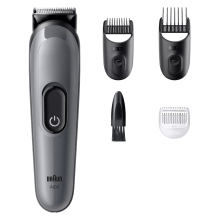 CORTAPELO BRAUN AIO3500 4 EN 1 2 CABEZALES RECARGABLE PARA CABELLO Y BARBA GRIS