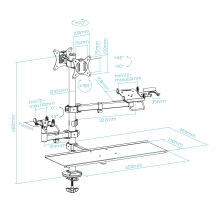 TooQ Soporte de Mesa para TPV/Impresora/Pantallas 17-32/Terminal/Lector/Teclado