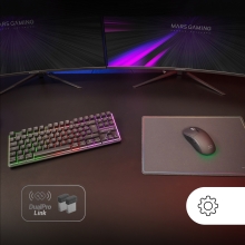TECLADO MOUSE Y ALFOMBRILLA MARS GAMING MCPWTKLES NEGRO FRGB RAINBOW 3200DPI