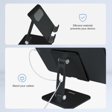 SOPORTE SOBREMESA AJUSTABLE TOOQ TABLET HASTA 13" NEGRO