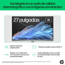 HP OmniStudio X 27-cs0015ns PC Intel Core Ultra 5 125H 68,6 cm (27") 1920 x 1080 Pixeles PC todo en uno 16 GB DDR5-SDRAM 512 GB SSD Windows 11 Home Wi-Fi 7 (802.11be) Plata