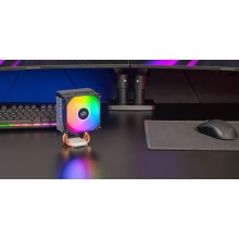 VENTILADOR CON DISIPADOR DE CPU MARS GAMING MCPUX3 TDP 190W PWM LOW PROFILE FRGB NEGRO