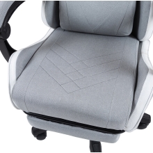 SILLA GAMER MARS GAMING MGCXFSW FABRIC RECLINABLE REPOSAPIES EXTENSIBLE DISEÃO TEXTIL BLANCO PLATA