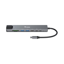 DOCKING USB-C EQUIP 133497 A 1xHDMI 4K 2xUSB-A 3.2 5Gbps 1xTF 1xMicroSD 1xUSB-C PD 100W 1xRJ45