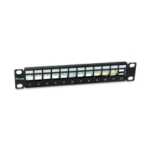PATCH PANEL VACIO CAT.6 APANTALLADO 10" 12 PUERTOS KEYSTONE 1U RAL9005