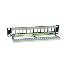 PATCH PANEL VACIO CAT.6 APANTALLADO 10" 12 PUERTOS KEYSTONE 1U RAL9005
