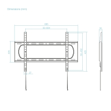 TooQ Soporte Fijo de pared para pantallas 37"- 80", Negro