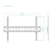 TooQ Soporte Fijo de pared para pantallas 37"- 80", Negro