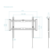 TooQ Soporte Fijo de pared para pantallas 32"- 70", Negro