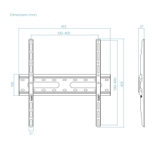 TooQ Soporte Fijo de pared para pantallas 32"- 70", Negro