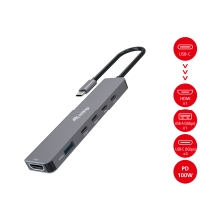 DOCKING USB-C 6-EN-1 EQUIP 133500 A 1xHDMI 4K 4xUSB-C 1xUSB-A 1xUSB-C PD 100W