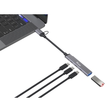 HUB USB-C EQUIP 128969 A 1xUSB-A  3xUSB-C ADAPTADOR USB-C A USB-A INCLUIDO