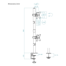 Soporte de mesa Tooq 2x pantallas 17" a 32" db1233tnv-b negro