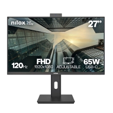 Monitor Nilox 27" FHD 120Hz IPS USB-C webcam multimedia pivotante