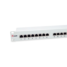 PATCH PANEL 24 PUERTOS CATEGORIA 6 APANTALLADO COLOR GRIS CLARO