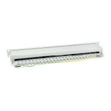 PATCH PANEL 24 PUERTOS CATEGORIA 6 APANTALLADO COLOR GRIS CLARO