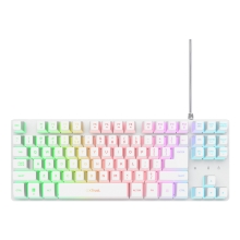 TECLADO TRUST GXT 833 THADO COMPACTO USB 2.0 CABLE 1.5m ILUMINACION RGB COLOR BLANCO