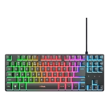 TECLADO TRUST GXT 833 THADO COMPACTO USB 2.0 CABLE 1.5m ILUMINACION RGB COLOR NEGRO