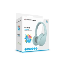 Auriculares infantil bluetooth 6.0 Conceptronic PARRIS04B Carga USB-C Batería 10h plegable azul