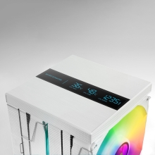 VENTILADOR CON DISIPADOR DE CPU MARS GAMING MCPULCDPROW TDP 380W DOBLE TORRE LCD ARGB BLANCO