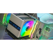 VENTILADOR CON DISIPADOR DE CPU MARS GAMING MCPULCDPROW TDP 380W DOBLE TORRE LCD ARGB BLANCO
