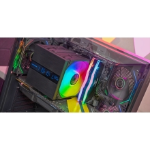 VENTILADOR CON DISIPADOR DE CPU MARS GAMING MCPULCDPRO TDP 380W DOBLE TORRE LCD ARGB NEGRO