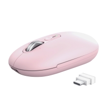 RATON INALAMBRICO TRUST SERON HYPSCROLL SLIM 400-2400DPI 6 BOTONES RECARGABLE FSC GRS ROSA