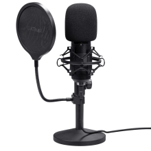 MICROFONO TRUST USB GXT 269 EMITA II CARDIOIDE SOPORTE METAL ANTIVIBRACION MUTE NEGRO