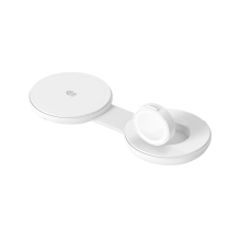 CARGADOR INALAMBRICO CONCEPTRONIC GORGON04W Qi2 25W 2EN1 SOPORTE MAGNETICO PLEGABLE  BLANCO