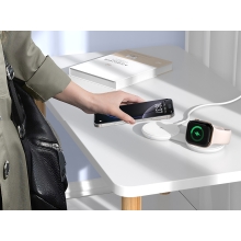 CARGADOR INALAMBRICO CONCEPTRONIC GORGON04W Qi2 25W 2EN1 SOPORTE MAGNETICO PLEGABLE  BLANCO