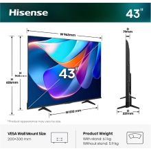 TV HISENSE 55A6S 55" UHD 4K SMART TV DOLBY VISION MODO JUEGO PLUS AIRPLAY